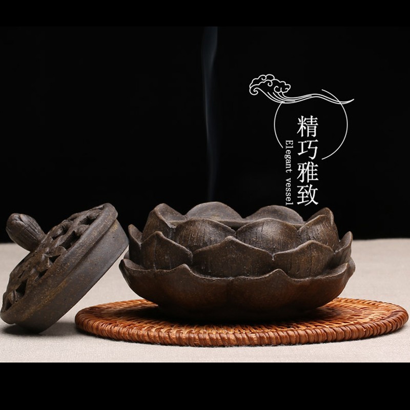 速发紫砂盘香炉熏香炉莲花香炉家用香薰佛茶件禅意摆道炉手守财炉