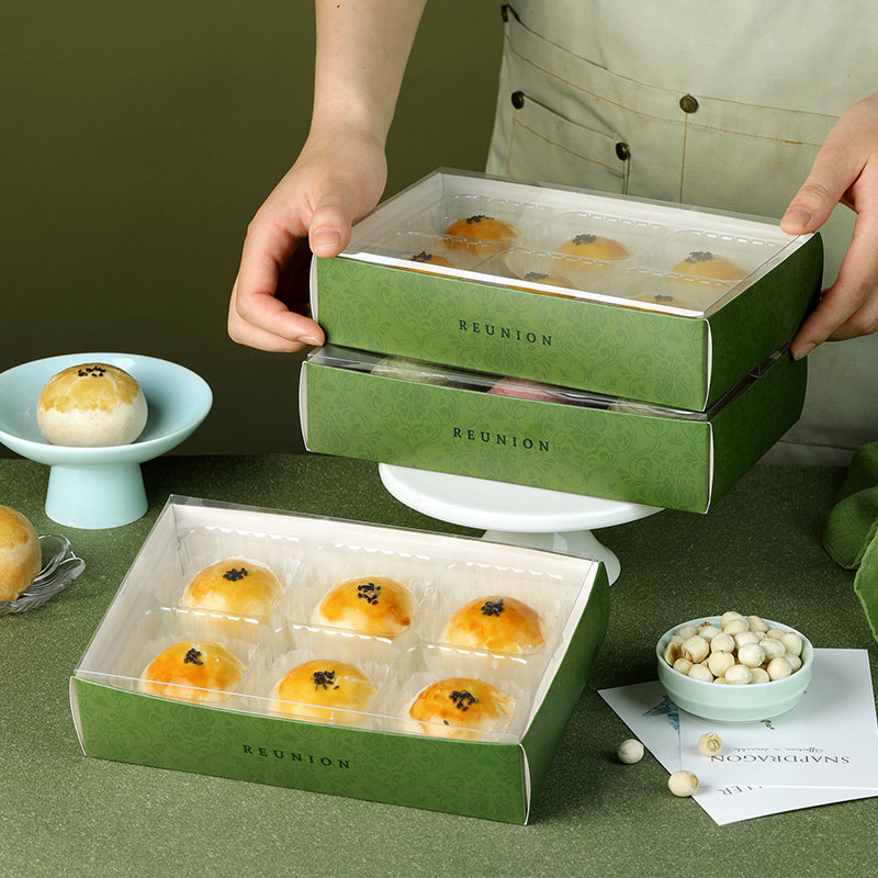 速发2中2包蛋黄酥4装盒礼盒广式冰皮月饼绿豆0式糕点心6粒烘焙空