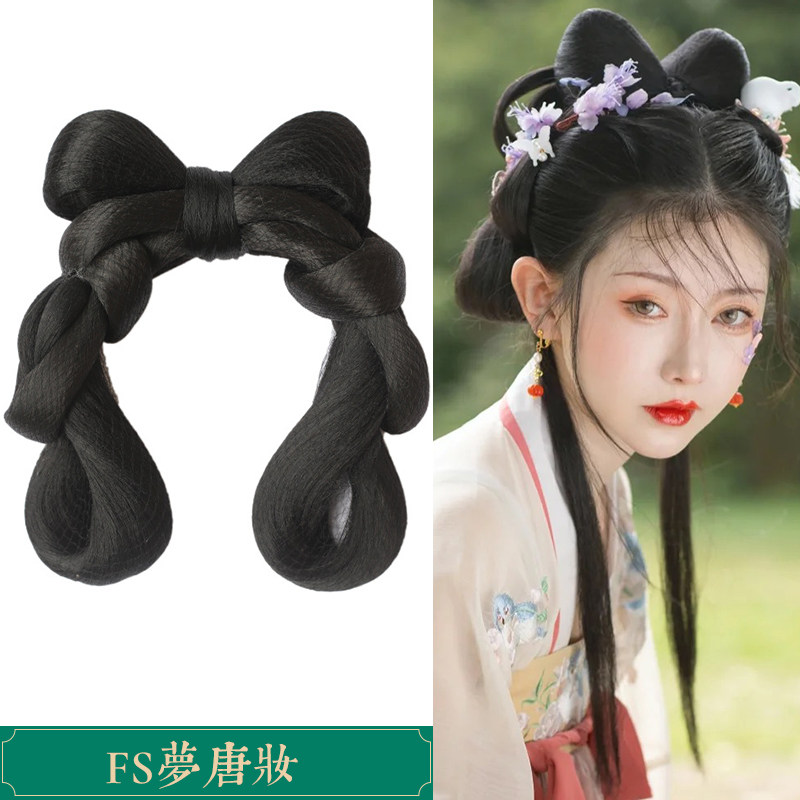速发体装汉服造型式发新款梦唐妆发髻蝴蝶结仙一古假发包可爱仙唐