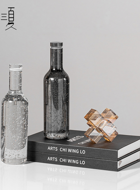 速发瓶约水晶装饰仿酒简摆件售样处楼板间橱窗酒柜厨房软装工艺品