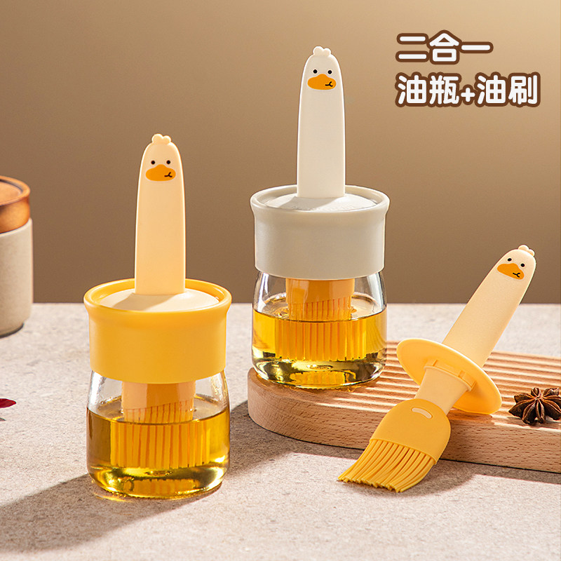 速发油厨子家用耐高温矽刷油刷带瓶刷房烙饼级烧烤烘焙一体油胶瓶