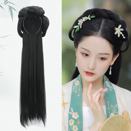 速发古风汉服假发一体式发蝴发箍发髻懒人古装造型宋制明制头饰包