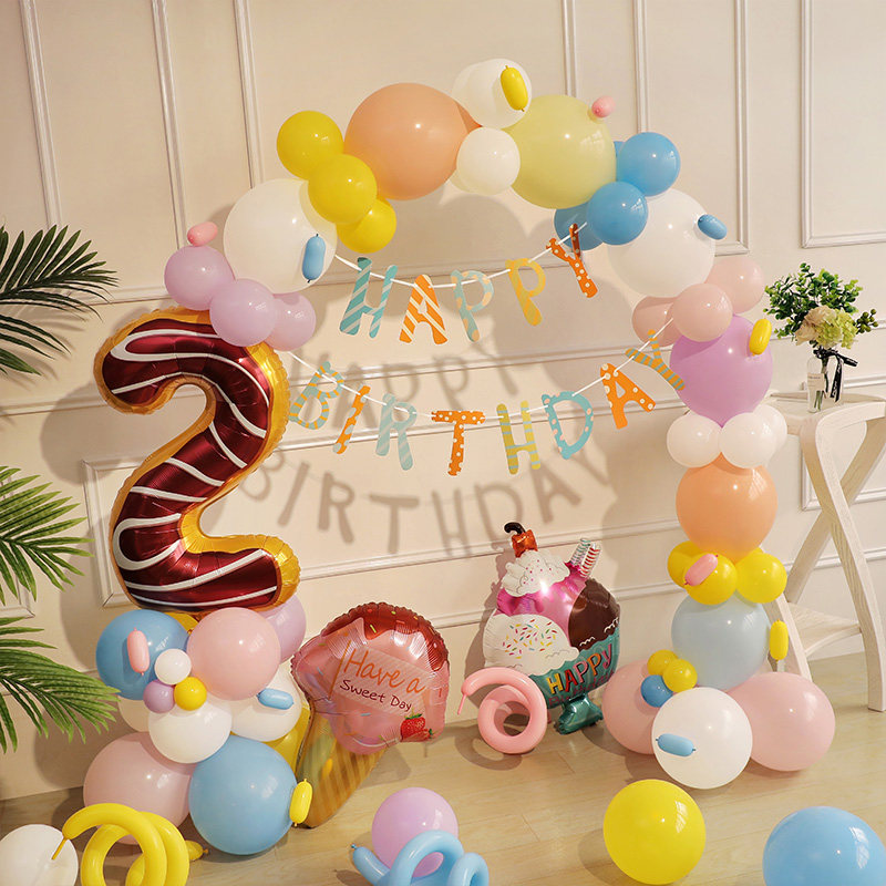速发饰岁宝宝十岁男孩孩生日装2气球 两场岁派对背景墙周景布置拱