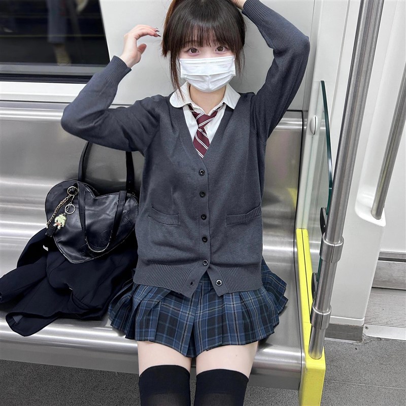 速发jk开加毛衣制服套装外套衫厚秋冬季织穿校供感针叠衫学院风