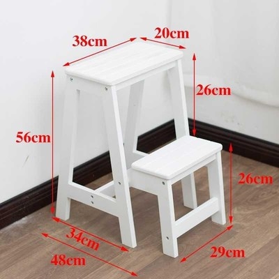 速发便携家庭用木头梯子家易用简凳子两用花架多功能折叠衣帽间爬