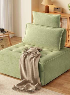 A1REX0L芙泡沙发卧床布艺日式奶油风小型客厅室折叠两用户单双人