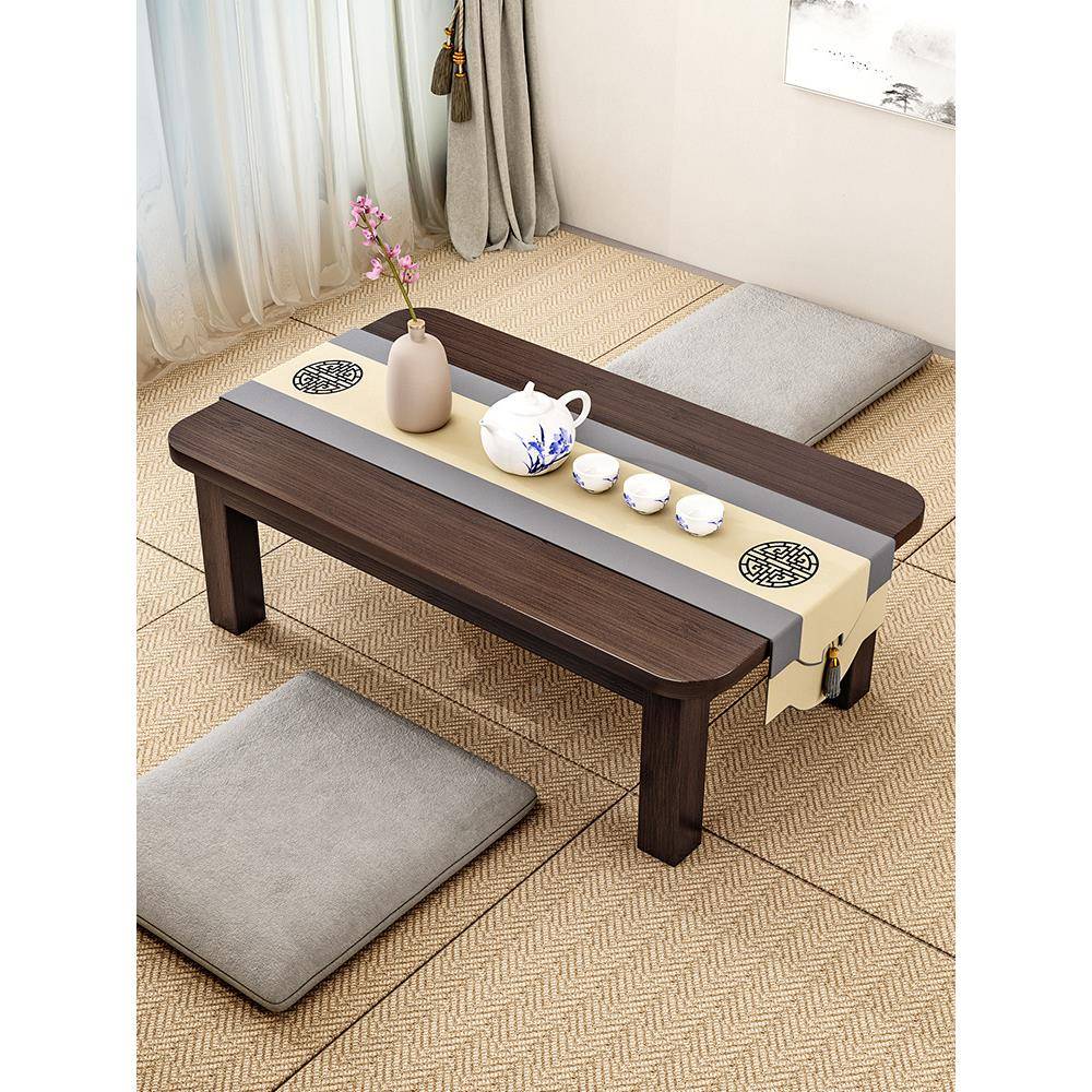 竹桌家用实木榻榻米小茶楠几炕上吃桌飘饭窗学习书桌电脑矮SZB炕