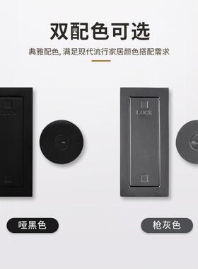 幽灵推门外式移门锁隐挂藏拉门锁PMQ内嵌木门锁门卧室幽灵门锁门