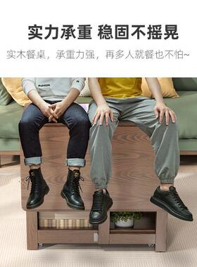 rx折叠实木餐p桌家用小户型饭桌叠长方形ONZ餐桌椅折桌吃饭桌可子