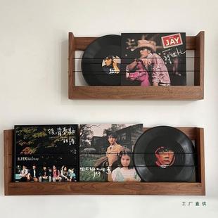 黑桃架木杂置志实木壁挂书报架ACT墙上创意物架客厅墙面黑胶胡收