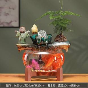 205热新款 饰办 自动销循环生RYM财玻璃鱼缸小型家用厅电2视客柜装