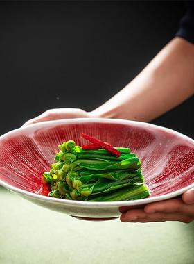 新中餐式复境古窑变拉郎红色釉蔬菜水果TYR沙碗酒店餐厅意融合凉