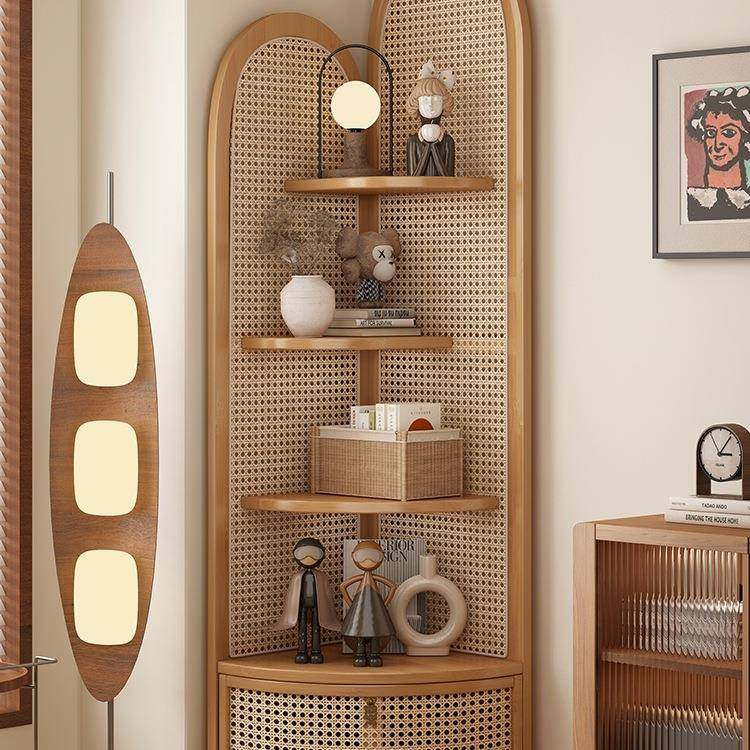 藤编转角物架320实餐边柜木边角柜墙角落地三角柜子置客厅拐角纳,住宅家具,角柜,淘宝优惠券,粉丝福利购,淘宝优惠卷