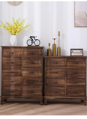 美式复古VMK柜斗柜实木五斗客厅柜边子储物柜抽简约多层屉收纳床