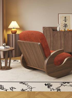 中式实木摇椅单摇摇椅阳休台卧室脚踏闲躺椅人家拆洗懒人FHZ用沙