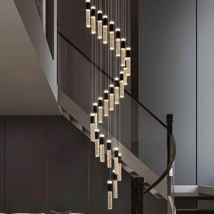 简旋转梯吊现灯代轻楼奢loft约公寓别墅客厅水晶灯具复式613楼长,家装灯饰光源,智能吊灯,淘宝优惠券,粉丝福利购,淘宝优惠卷