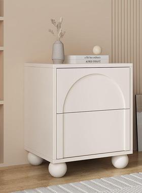 实木用床柜简约现代家卧室收纳奶油风网VZB柜红边柜创意迷你小头