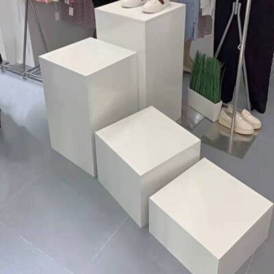 木质模特底座展示台脚踩台子直播站台正方形服装店橱窗展示
