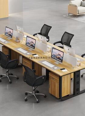 /现位代简办公桌员工AAW办公室四约人位46人屏风卡座白色职员工作