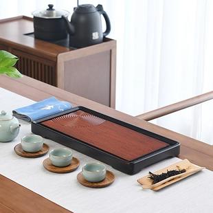 祥福竹茶盘排水式 制茶工台品茶竹用办公作家室茶具GTE 涟漪溢水式
