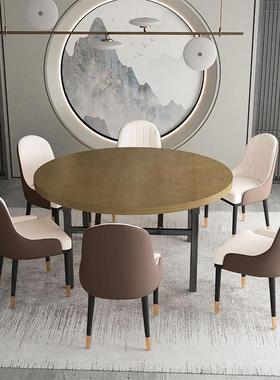 饮9L实木桌餐桌商用饭圆店酒店食堂餐家TDJ用聚会圆形桌子A转盘加