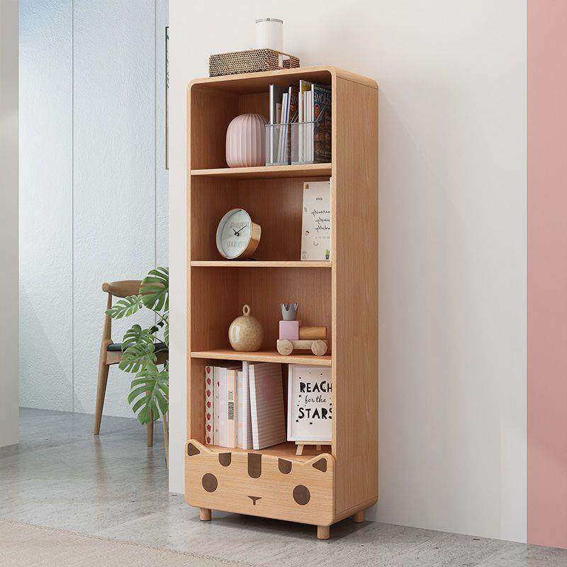 木实儿童书架置收物落地书柜组合家用学XAL生书房多层架桌面矮纳
