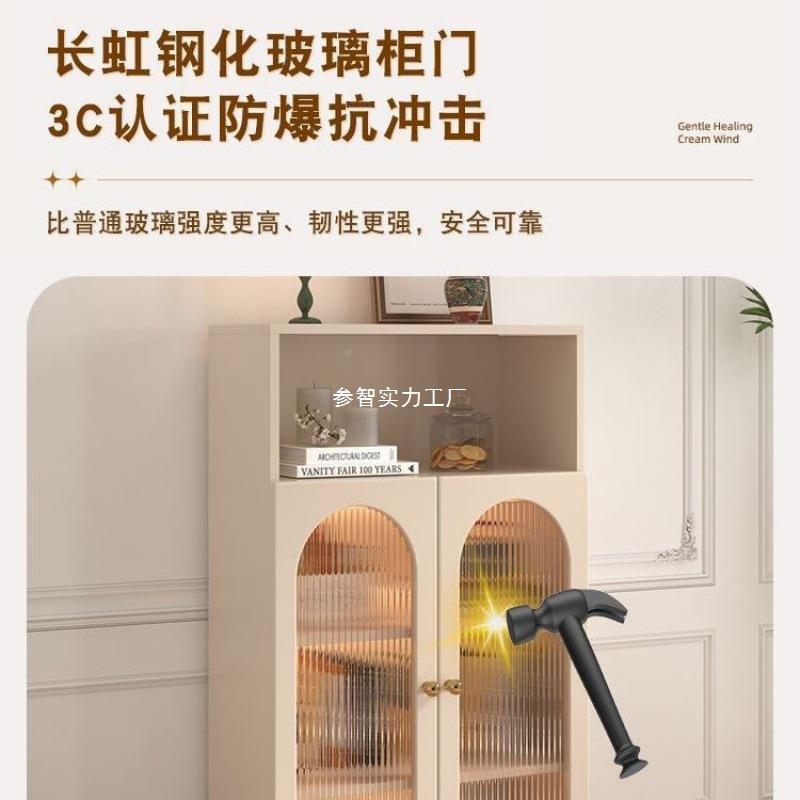 轻VEF奢式书柜客厅玻璃门防尘油书架儿童收纳置柜物架法奶风储物