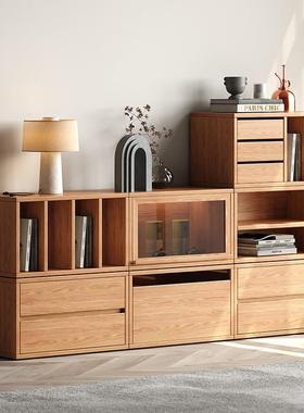 木橡视木电UKJ柜客厅家用书柜简约现多代隔断柜功能组实合书柜