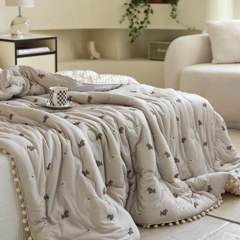 被20被25新款床单套床上用品类针织棉球球系列豆OFL豆冬被A子被芯