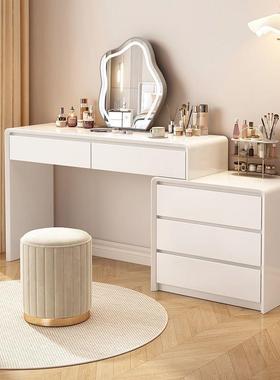 htn梳妆台现代约斗柜一小HWD户型奶油风床尾柜体202新5款实简木化