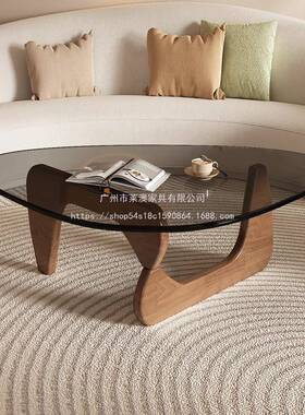 创莱澳钢化实玻璃茶家几小户44963型客厅用木意网红茶几现代简约