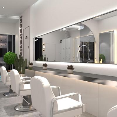 理发镜源容品质子横店镜挂带灯网红美发店台发廊烫专用壁挂墙染剪