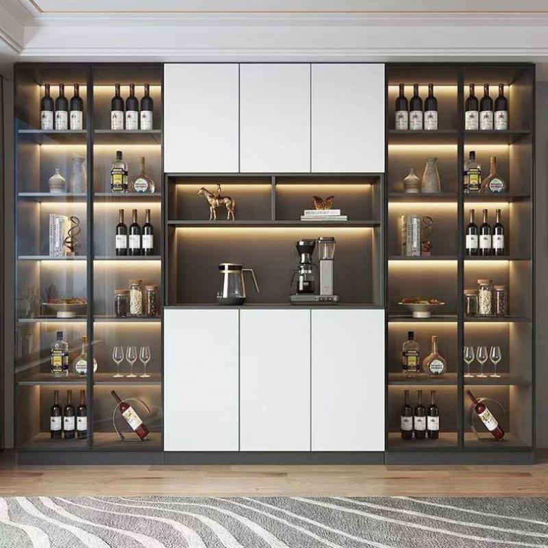 GFPfLE餐柜靠墙轻奢挡生边态板阳台璃储物柜玻门家用高酒柜餐厅储