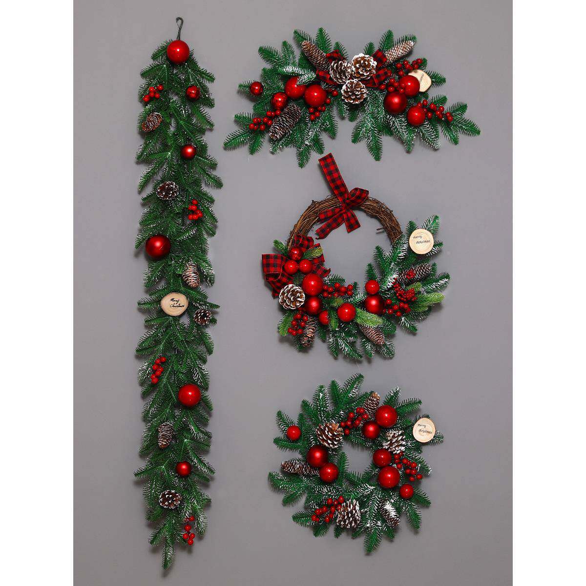 诞节装饰条藤挂饰圣花KBJ环藤圈树门墙挂商场酒店大堂发光场挂景