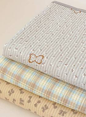 新款纯棉床盖单件夹棉绗榻缝通四TIV榻米床单季用三件套加厚防滑