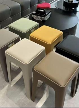 凳软子座软包加厚轻客成BAU厅卧室简约奢现代人家用方凳特厚