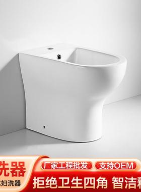 妇出口CE现货落地式方妇洗器BTH陶瓷圆形形工程款洗器
