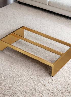 意式悬浮茶几脚不客厅奢石石方形底座大理UBX茶几腿岩板锈钢支茶