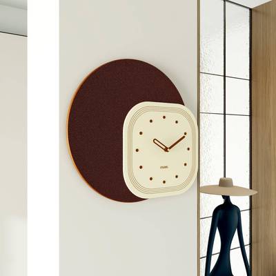 超静音407立体奶油风高钟创意艺3术钟表极简时钟客厅EPY挂墙颜挂