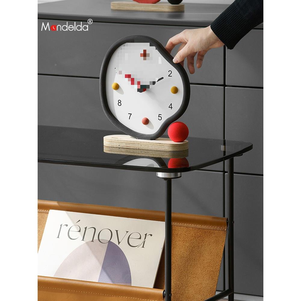 家居厅台式座玄关电视柜件卧室创意时客钟桌钟面摆装FFU新品