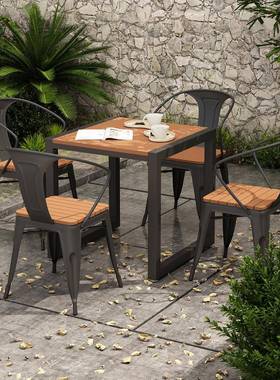 户外庭院小方桌民宿花桌园桌椅腐露天58678防防晒铁艺塑餐木阳台