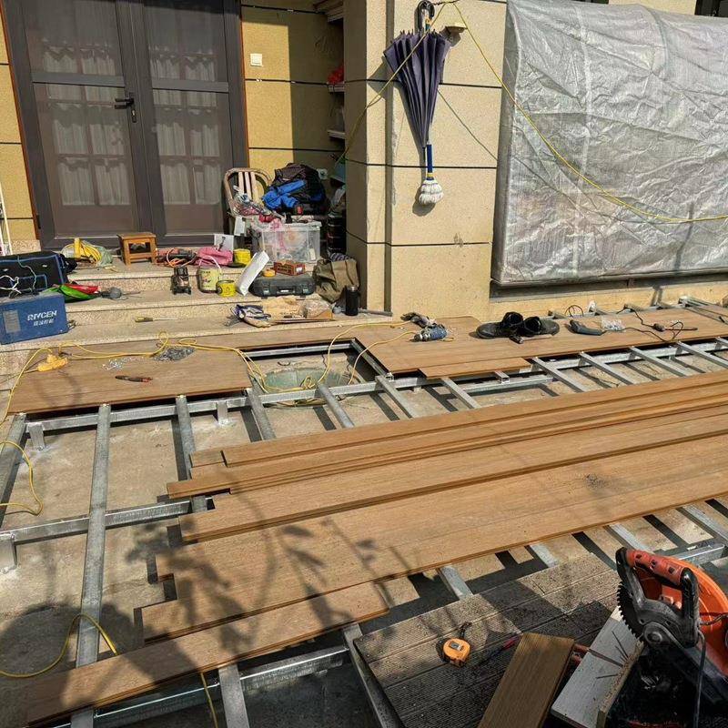 代共挤木地二板户外WPC木塑地TOC板外塑木板露室台花园庭院防腐塑