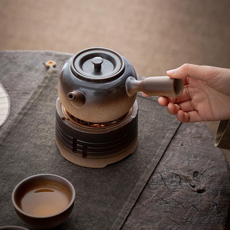 提梁陶瓷壶功夫暖茶炉单壶煮茶蜡BOW烛加热底座粗壶陶温茶茶器炉