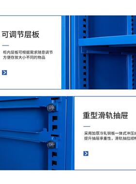 五双金汽修车间车库零柜钢制多层开门带挂网IPR挂钩加件厚重型工