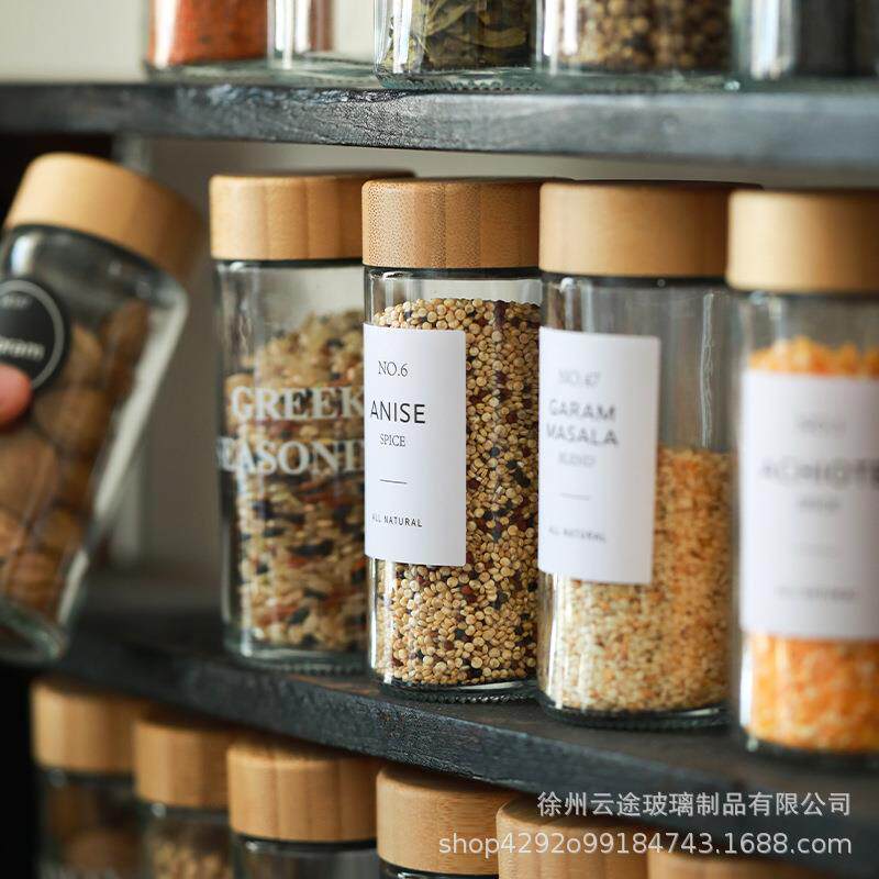 跨境套透明玻璃DPZ调厨料m瓶120l圆形家用房烧烤孜然调味瓶装