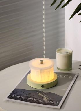 D极简设计感天然云石GKF充三色调节LE灯头柜台灯床电样板间边几摆