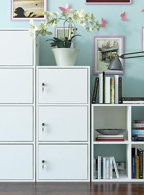 简落FUI易储物柜子阳带锁书收柜带门地简约客厅小纳置物多层台橱