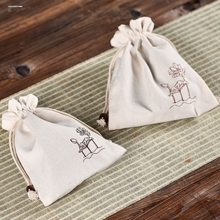 竹节抽绳束口袋文玩袋子佛珠手串收纳袋精囊小布袋品茗小杯建盏袋