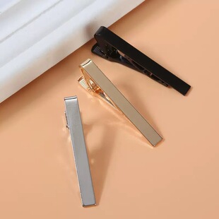 领带夹子黄铜 男士领带夹子银色金色黑色正装领带夹商务领呔夹子