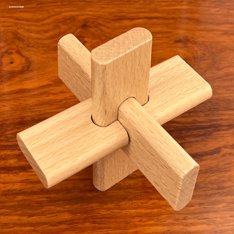 儿童木制玩具榉木孔明锁成人益智休闲拆解锁榫卯榫小学生鲁班锁